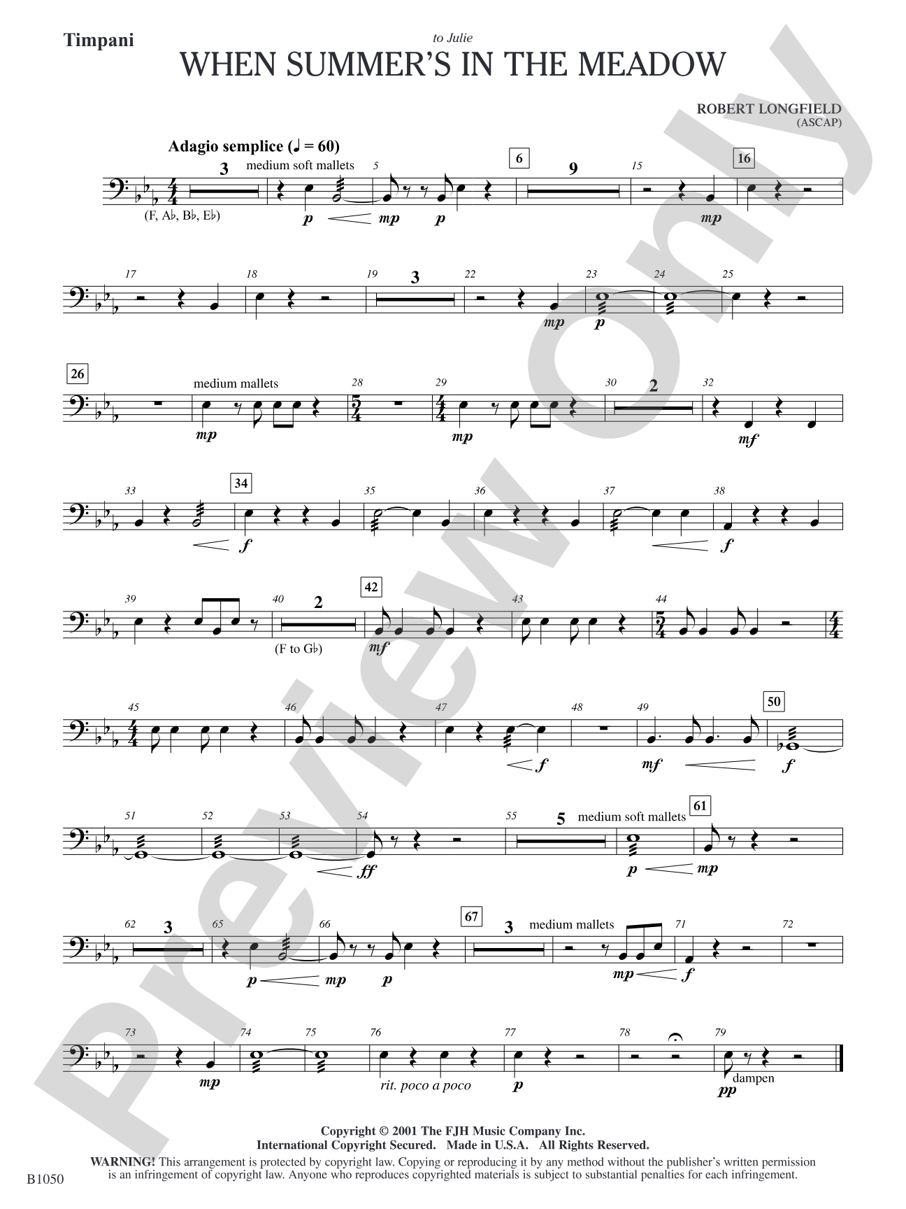 When Summer's in the Meadow: Timpani