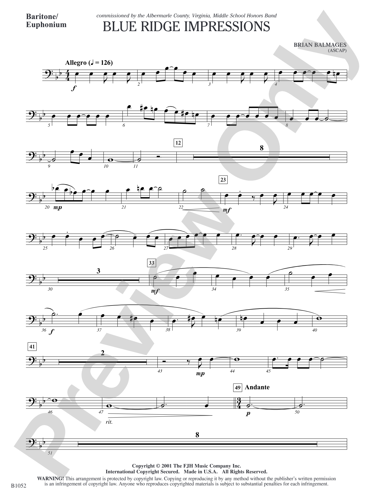 Blue Ridge Impressions: Baritone/Euphonium