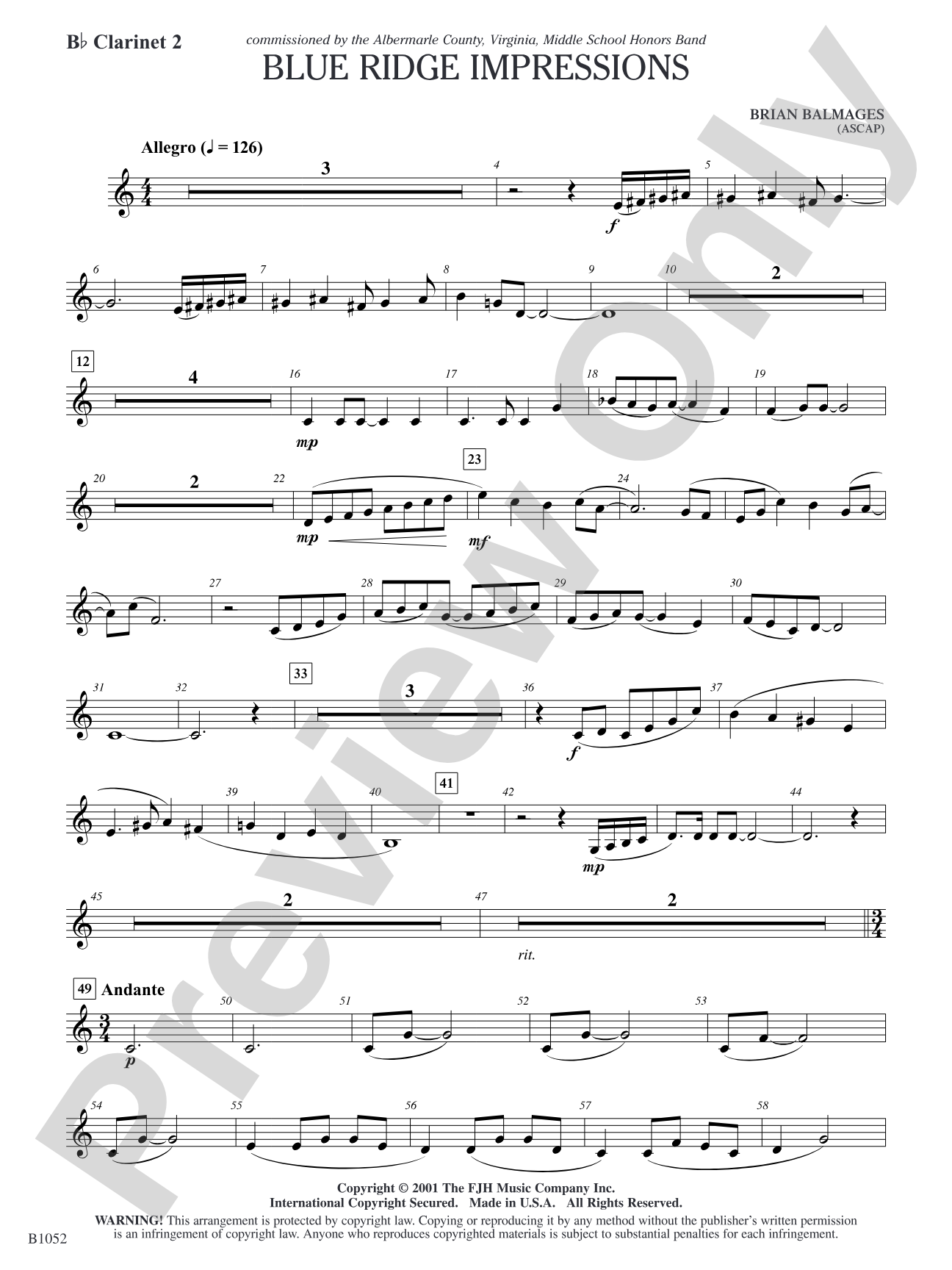 Blue Ridge Impressions: B-flat Clarinet 2