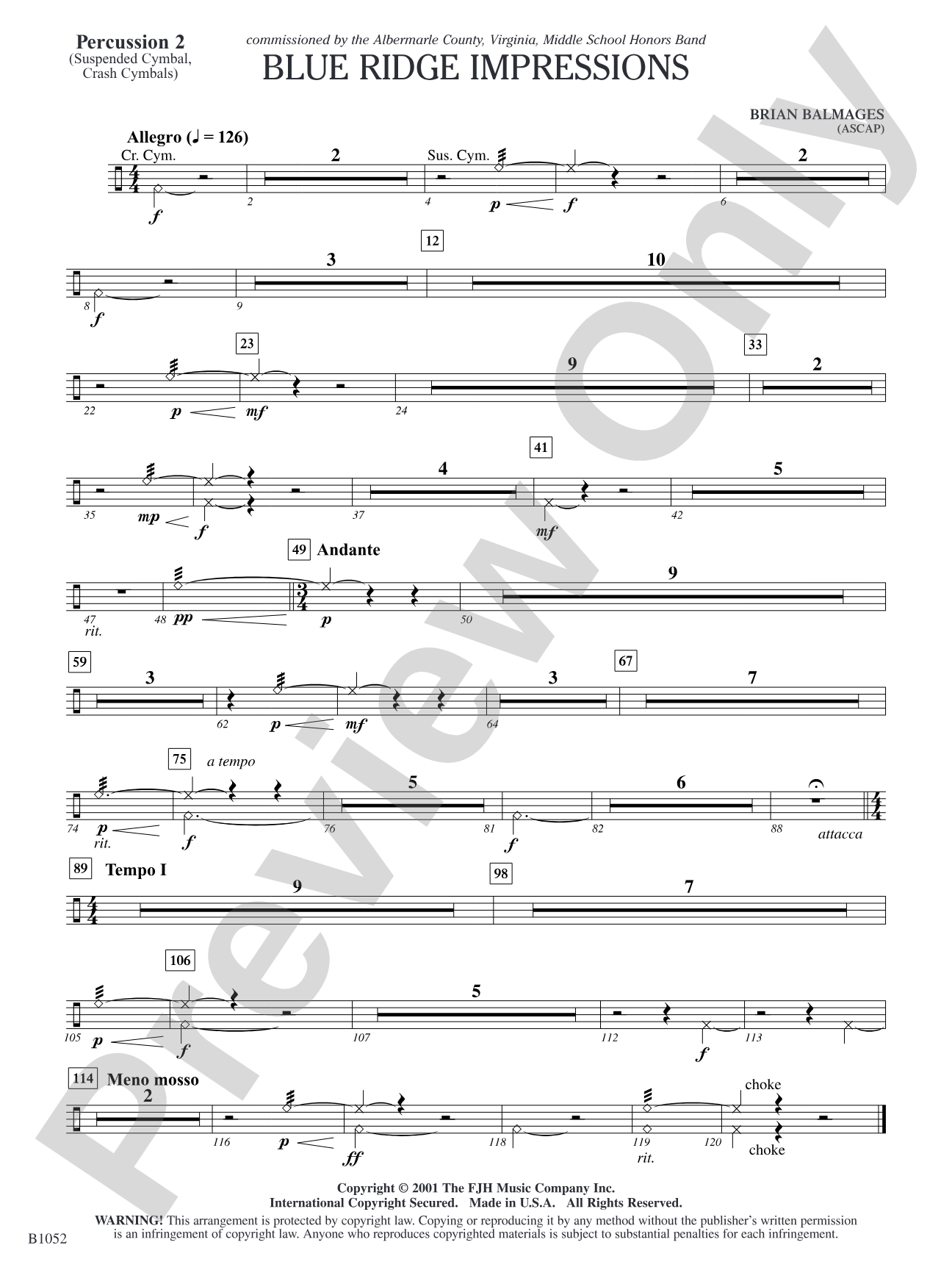 Blue Ridge Impressions: Percussion 2