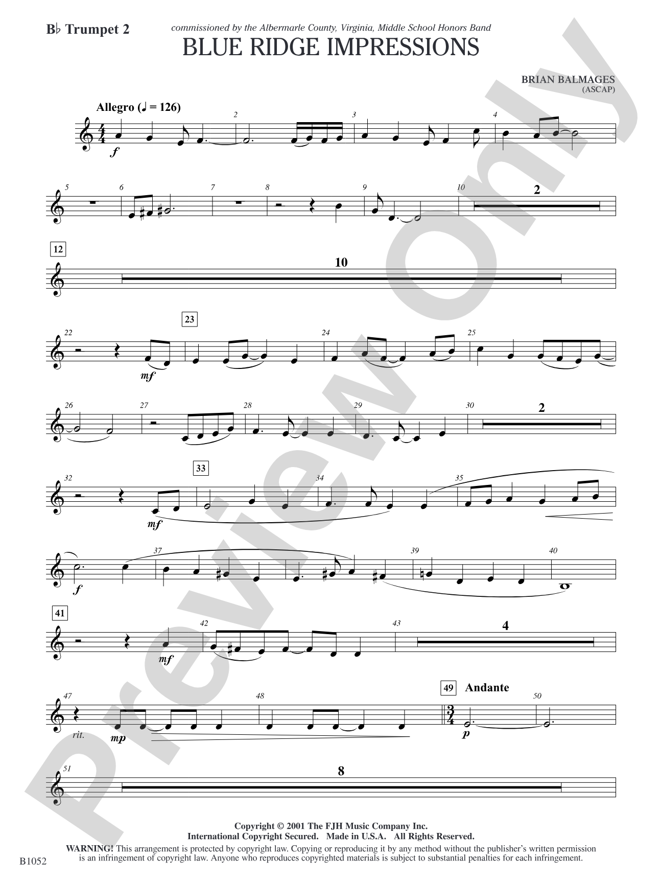 Blue Ridge Impressions: B-flat Trumpet 2