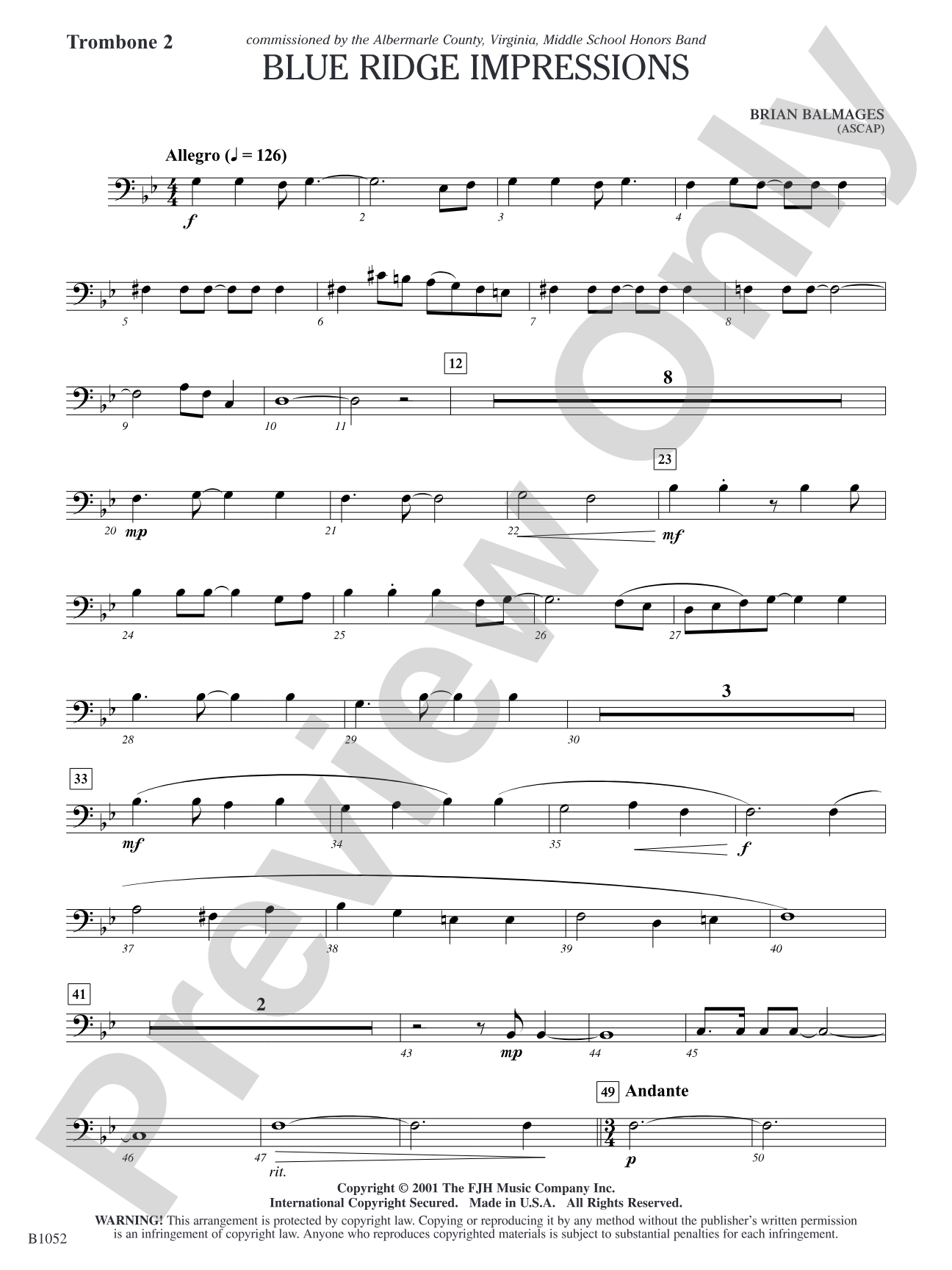 Blue Ridge Impressions: Trombone 2