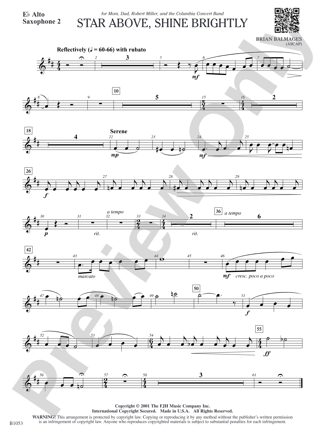Star Above, Shine Brightly: E-flat Alto Saxophone 2