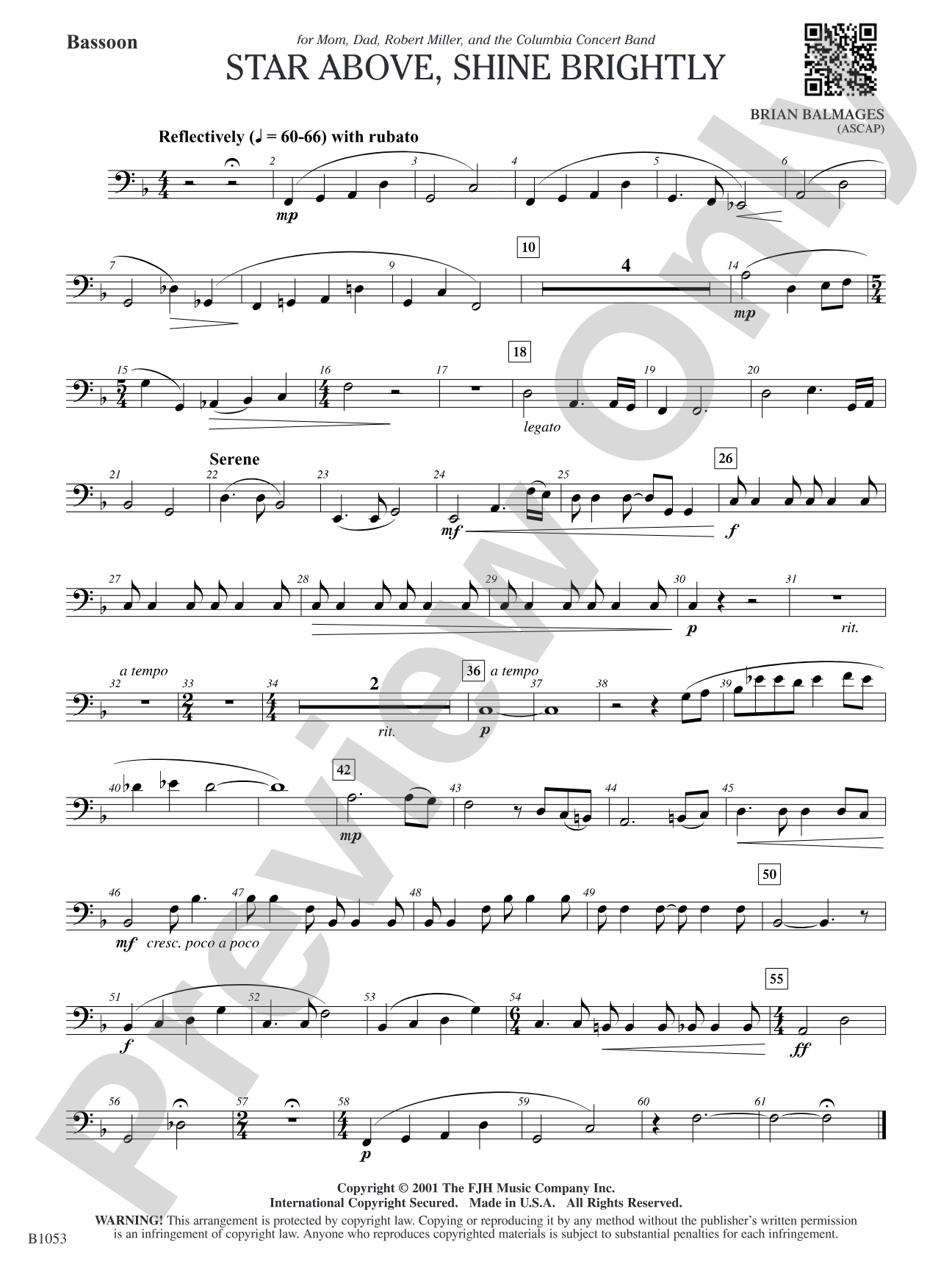 Star Above, Shine Brightly: Bassoon