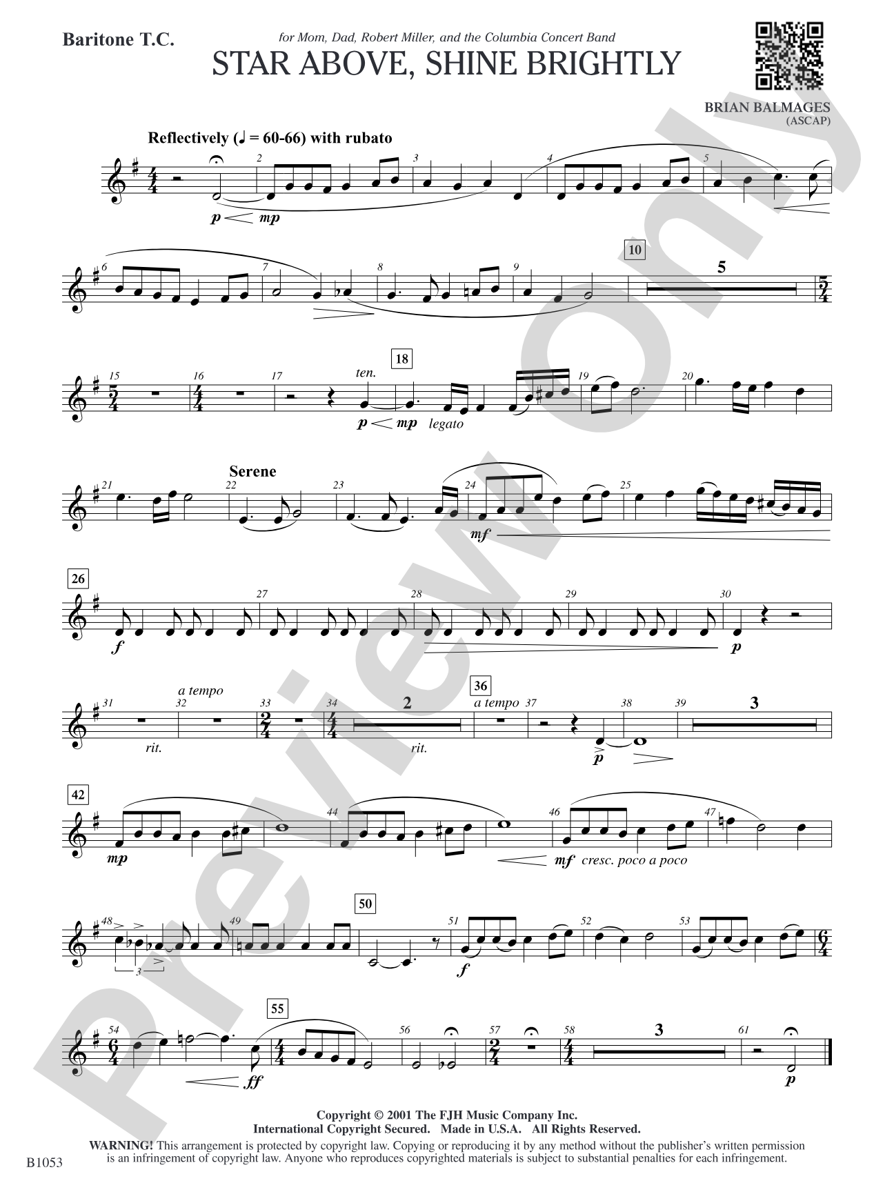 Star Above, Shine Brightly: Baritone T.C.