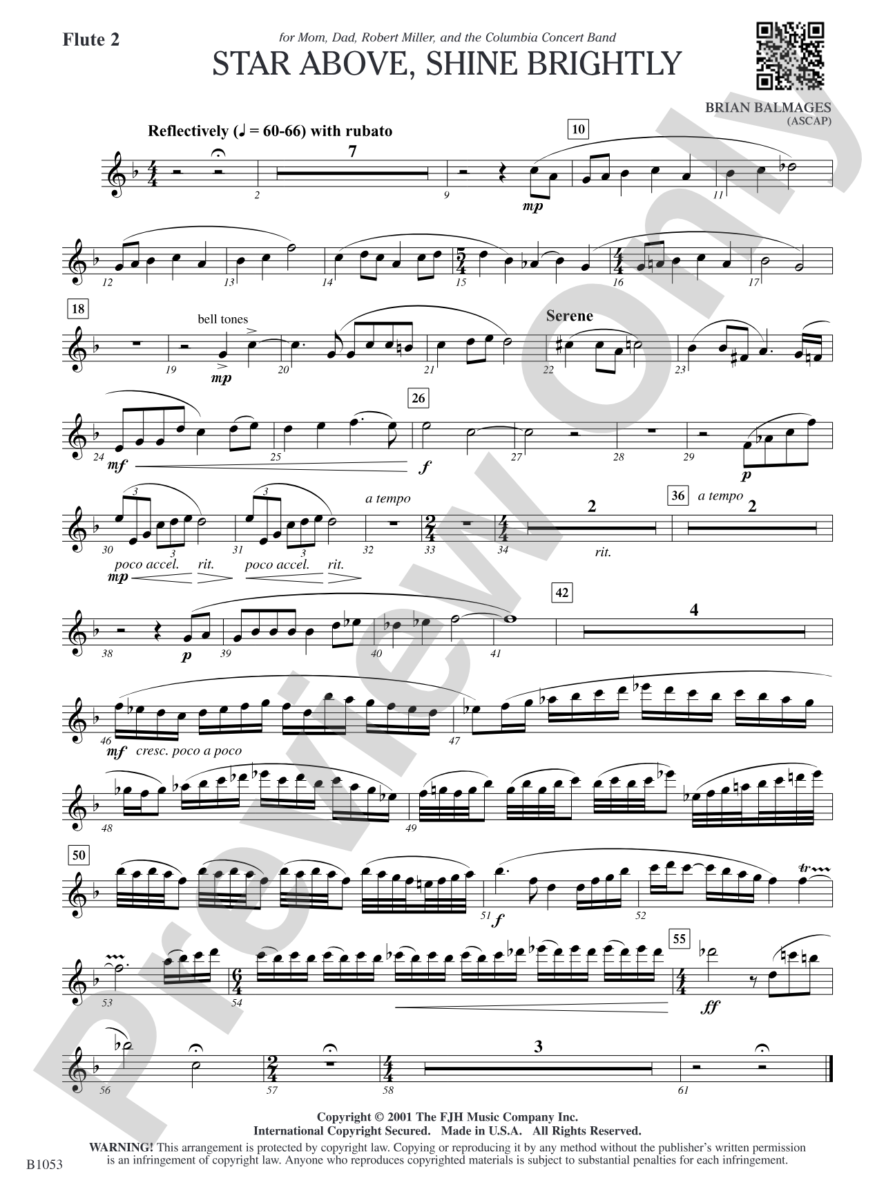 Star Above, Shine Brightly: Flute 2