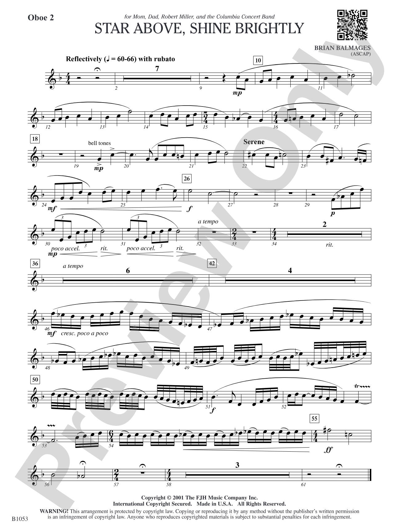 Star Above, Shine Brightly: Oboe 2