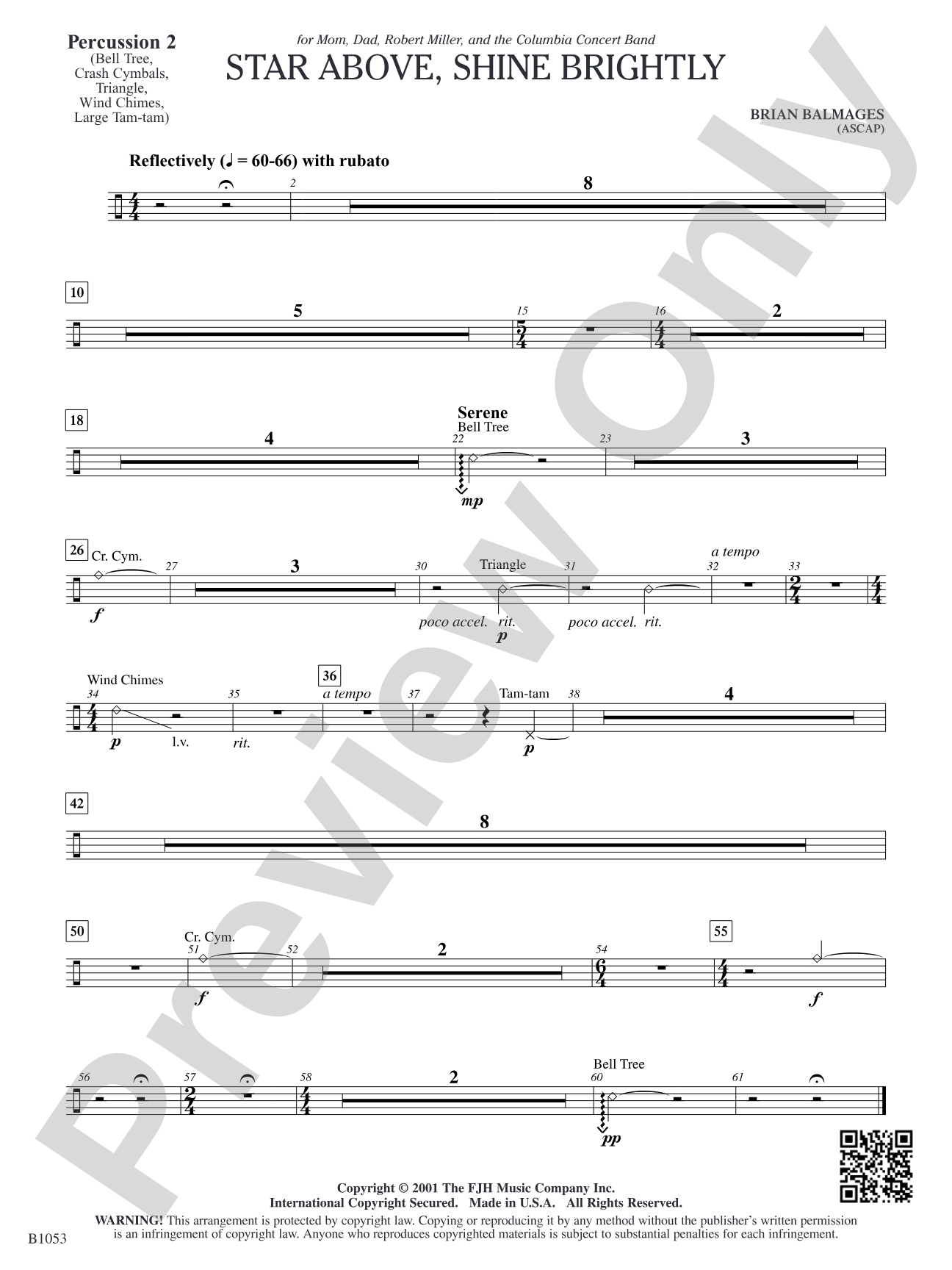 Star Above, Shine Brightly: Percussion 2