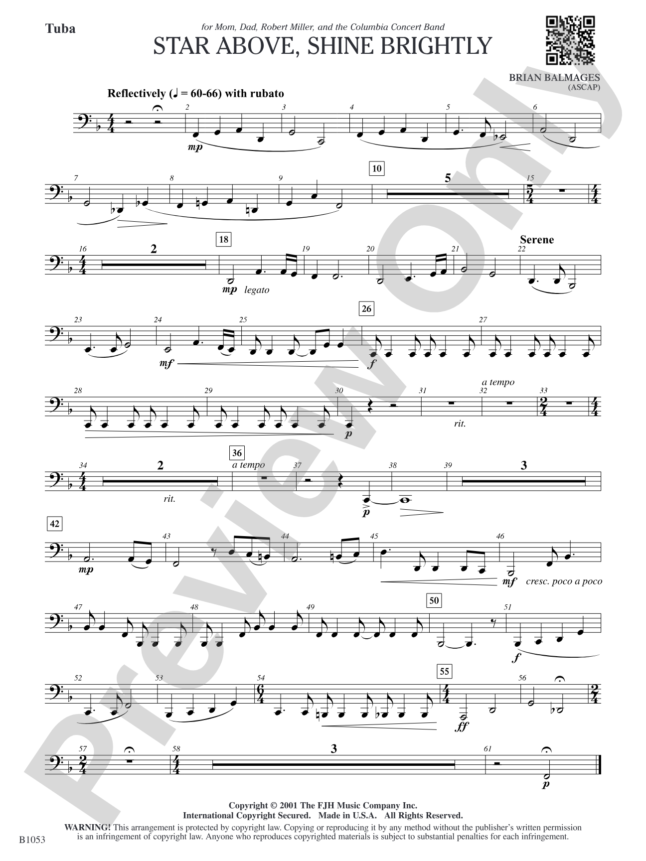 Star Above, Shine Brightly: Tuba