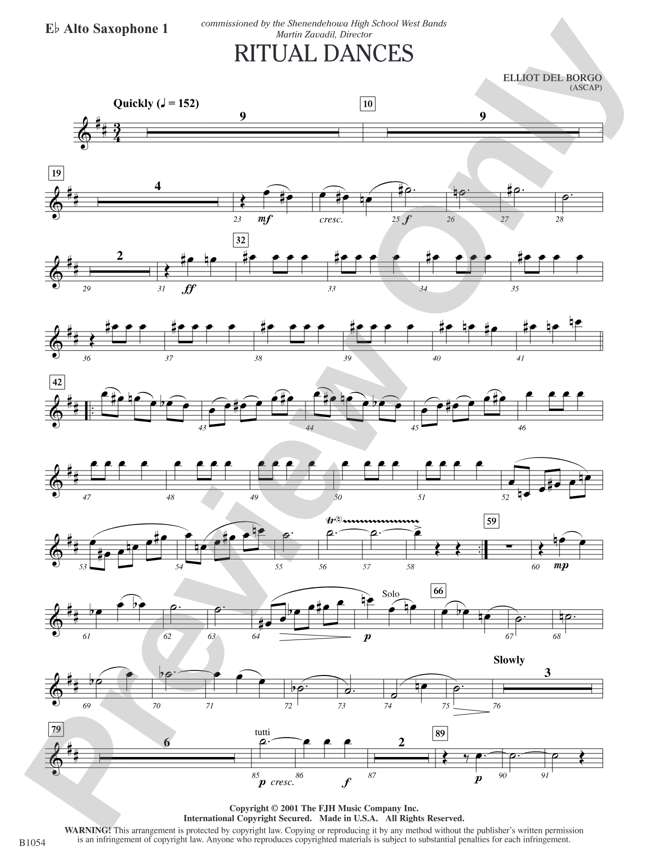 Ritual Dances: E-flat Alto Saxophone 1