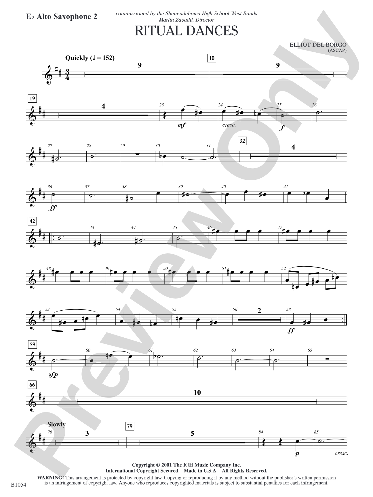 Ritual Dances: E-flat Alto Saxophone 2