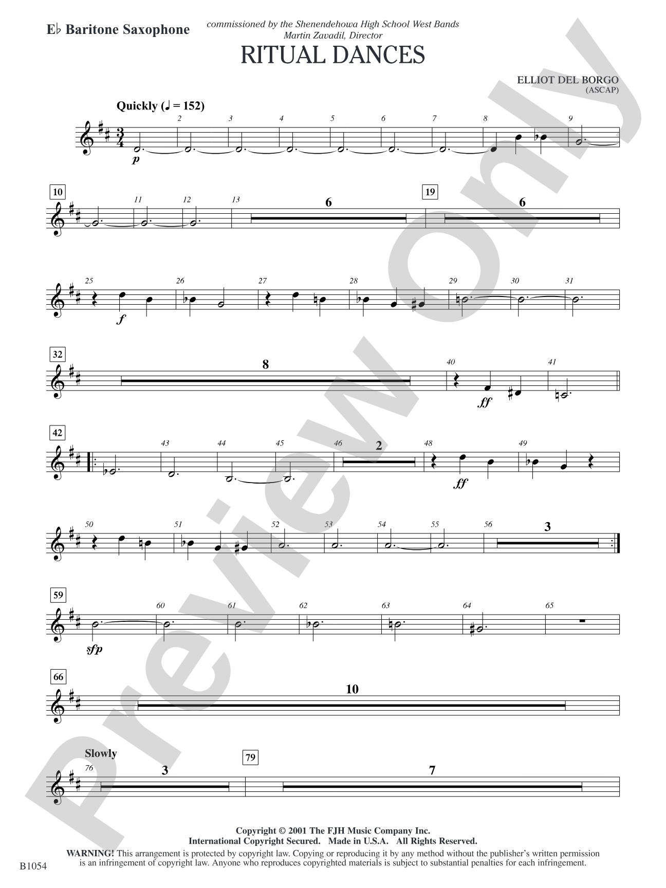Ritual Dances: E-flat Baritone Saxophone