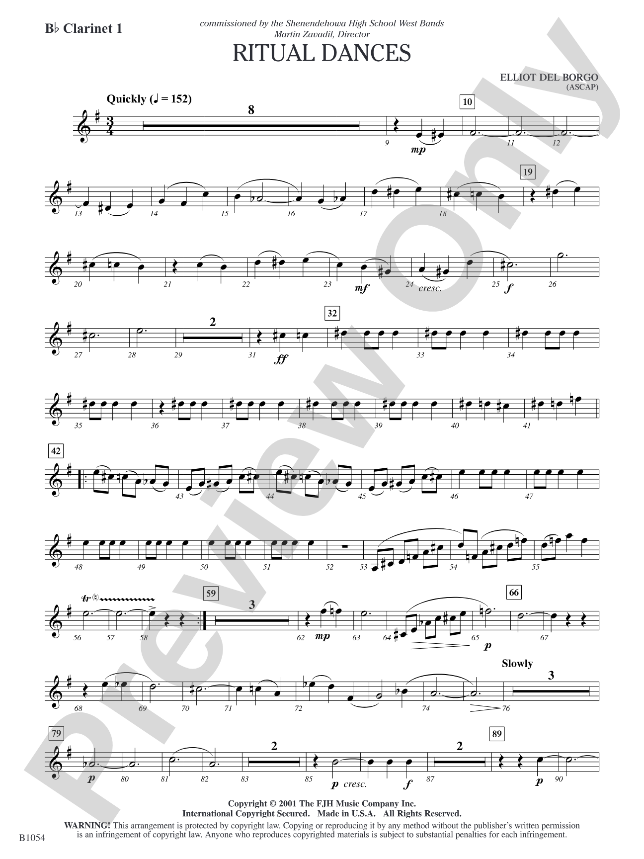Ritual Dances: B-flat Clarinet 1