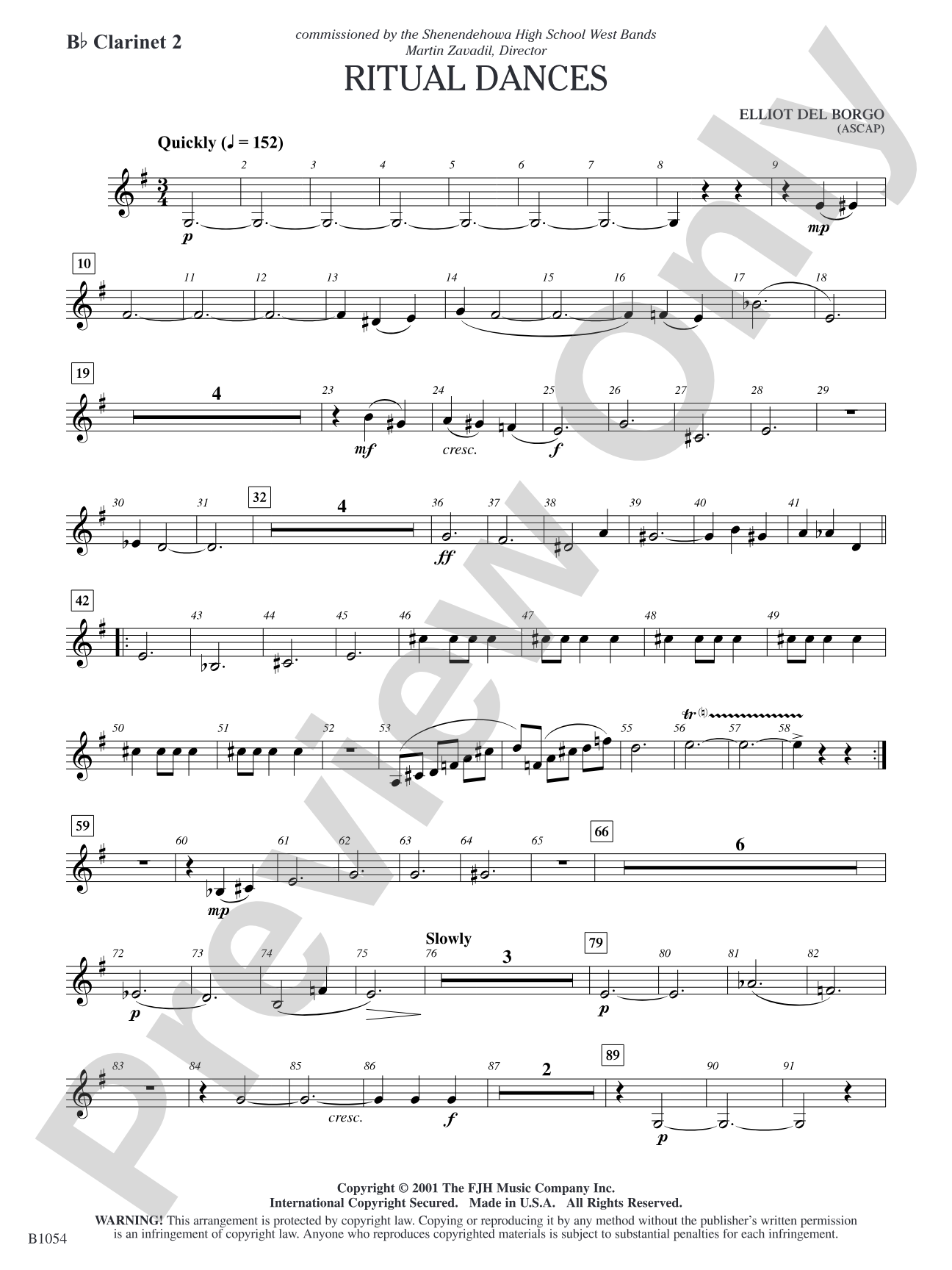 Ritual Dances: B-flat Clarinet 2