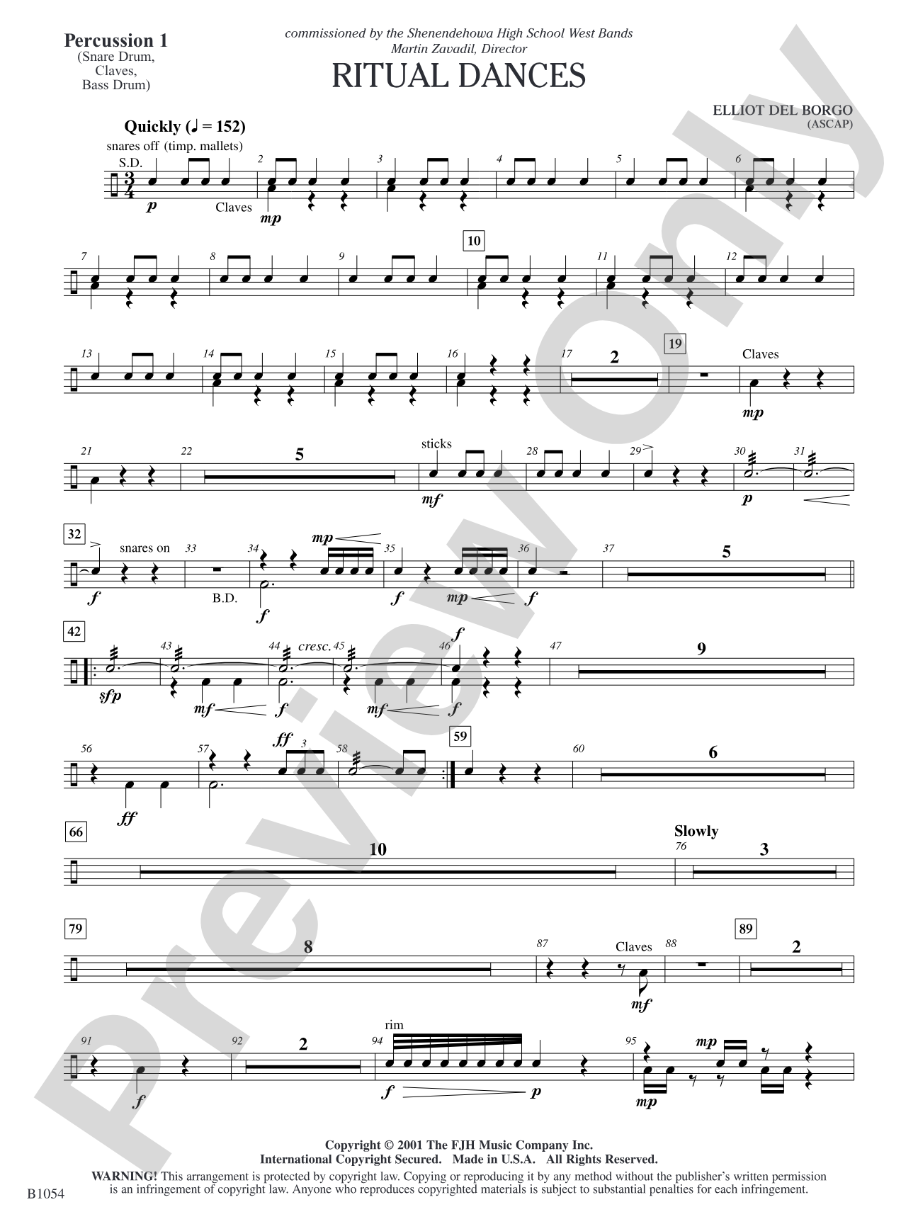 Ritual Dances: Percussion 1