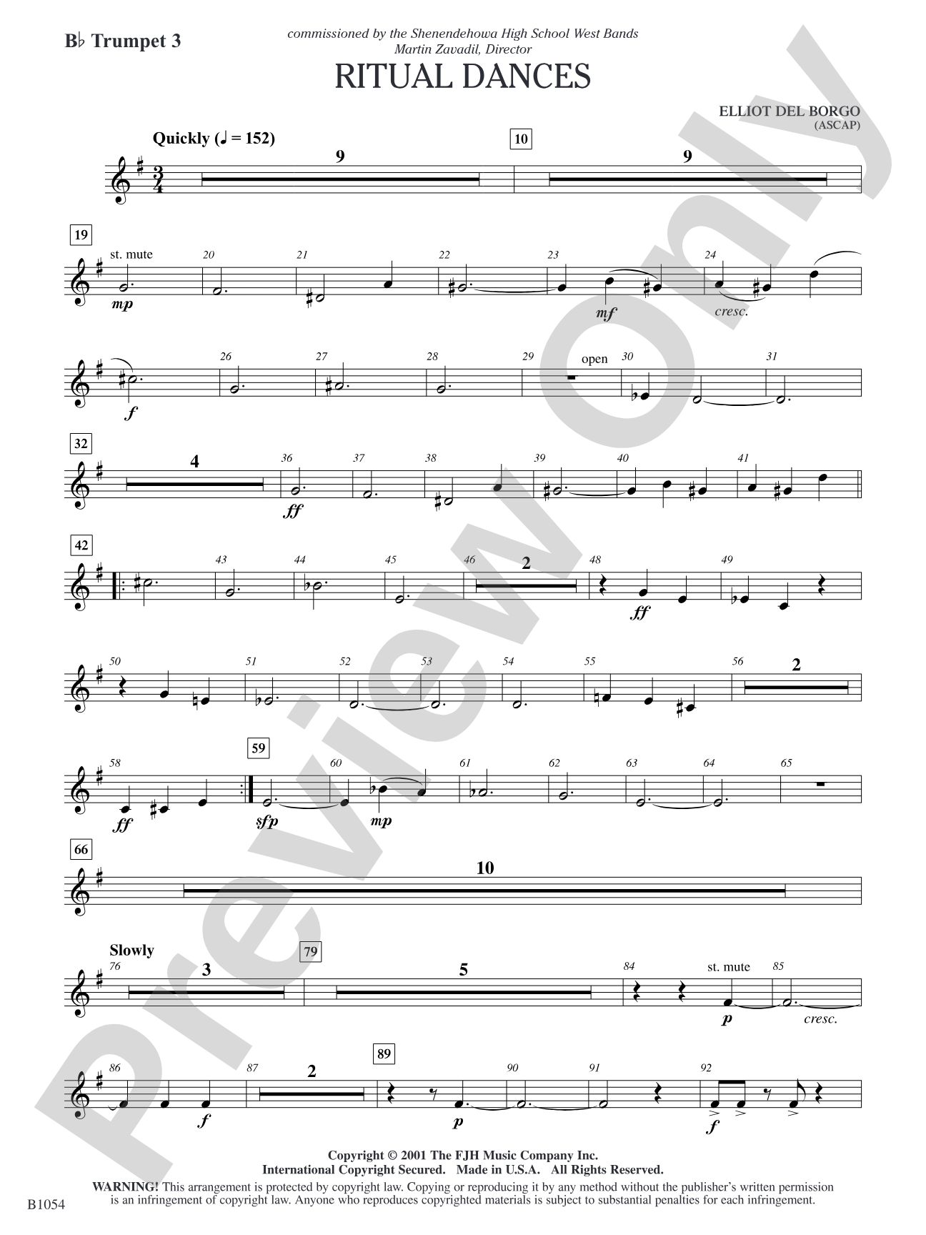 Ritual Dances: B-flat Trumpet 3