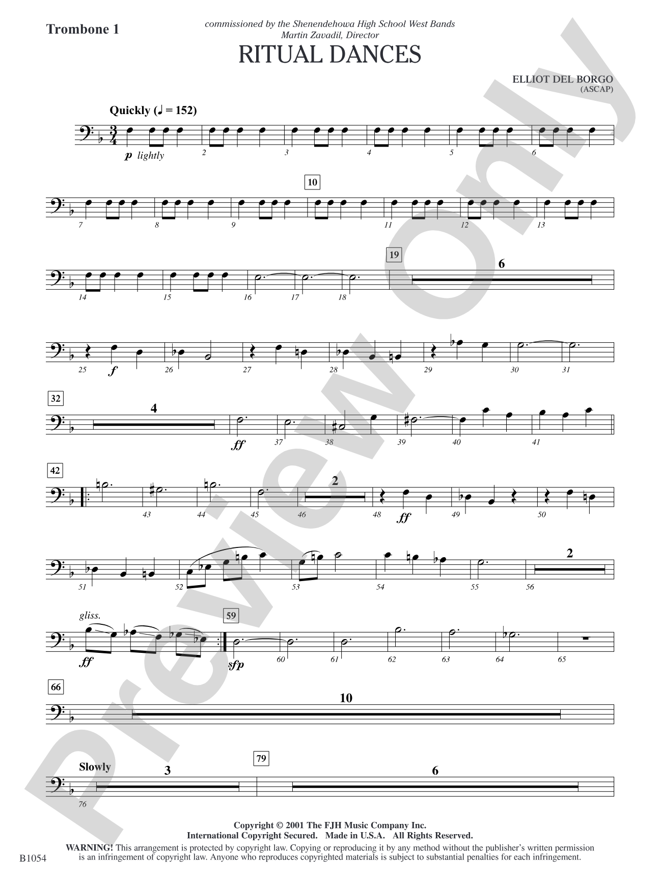 Ritual Dances: Trombone 1