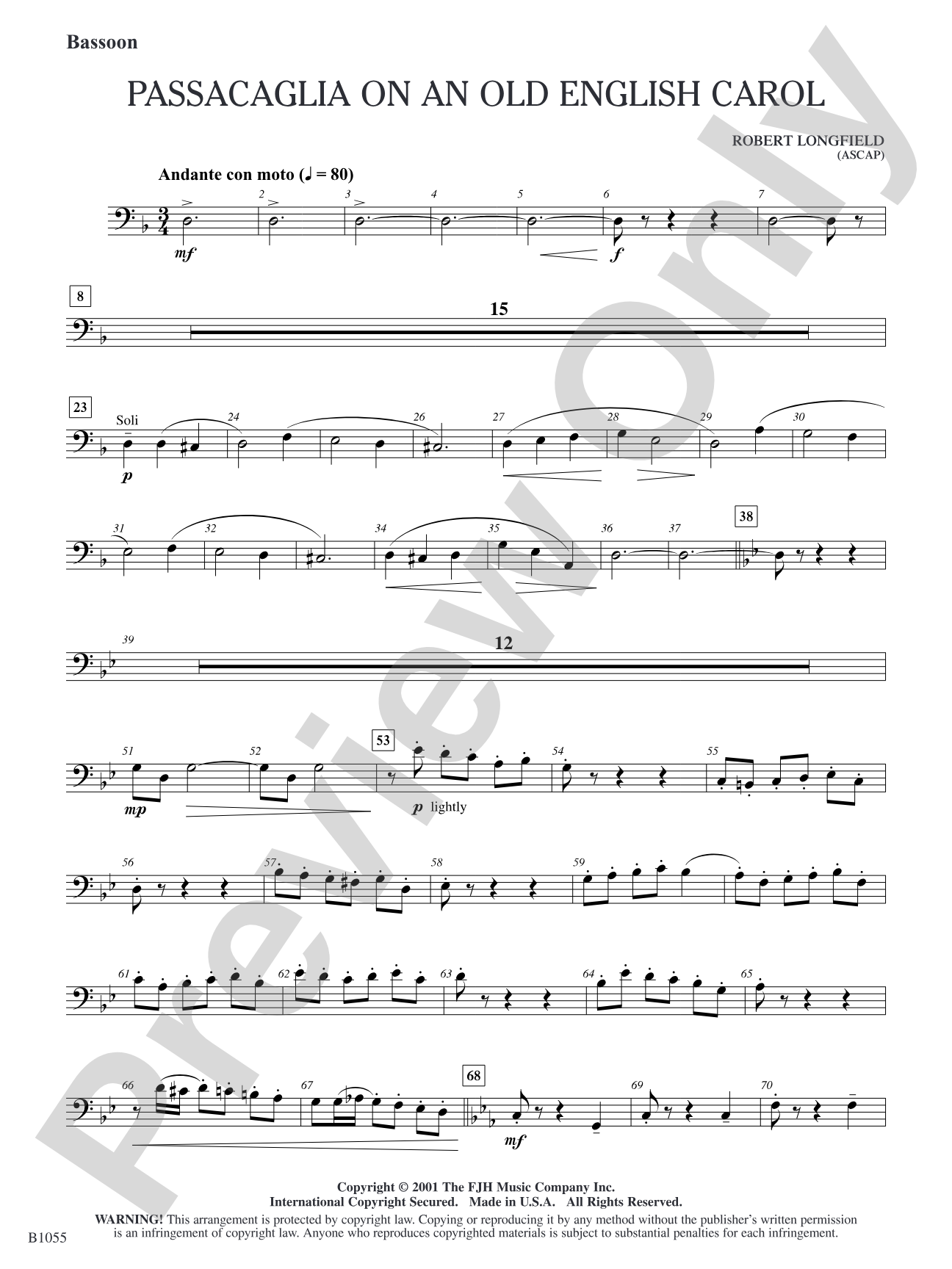 Passacaglia on an Old English Carol: Bassoon