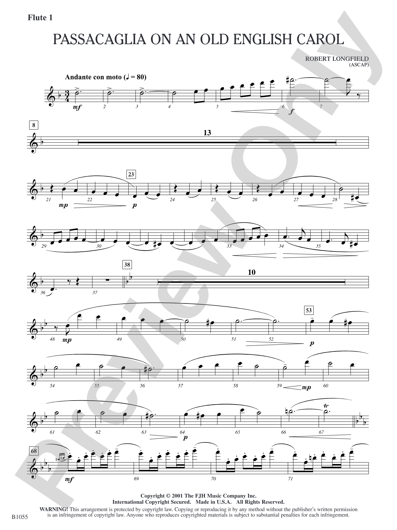Passacaglia on an Old English Carol: Flute 1