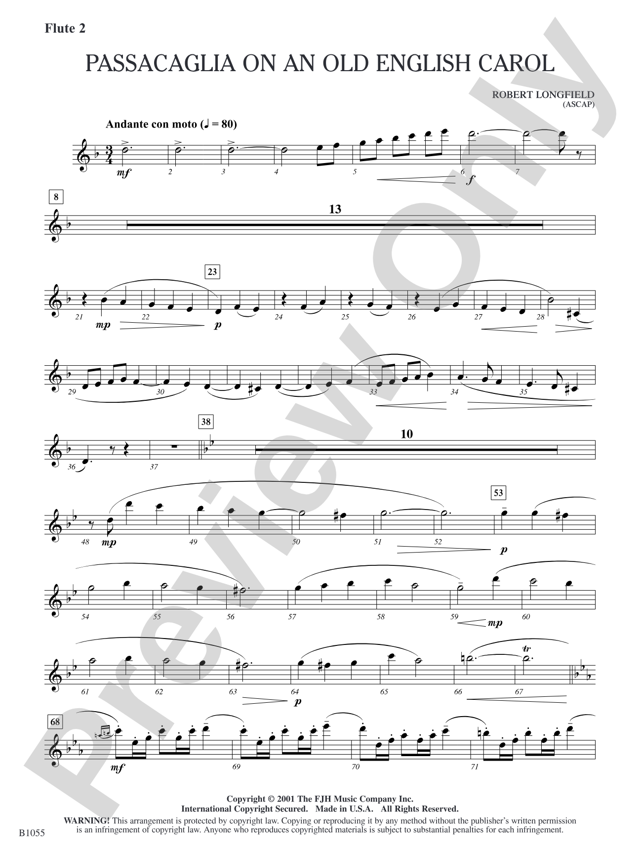 Passacaglia on an Old English Carol: Flute 2