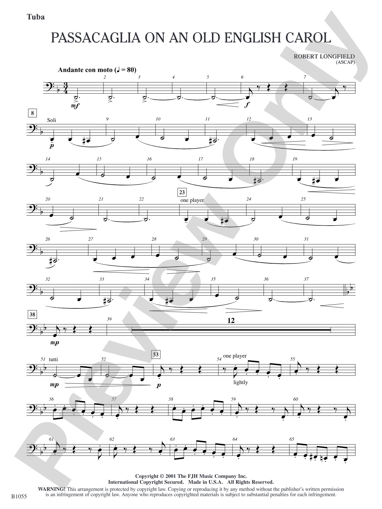 Passacaglia on an Old English Carol: Tuba