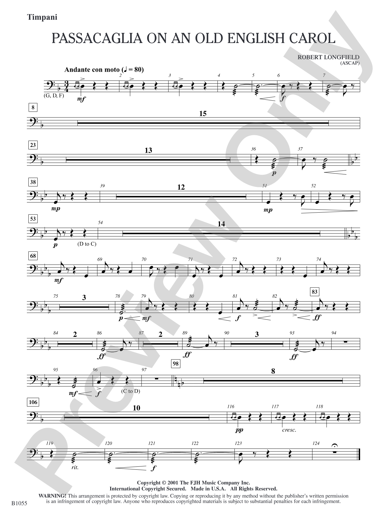 Passacaglia on an Old English Carol: Timpani