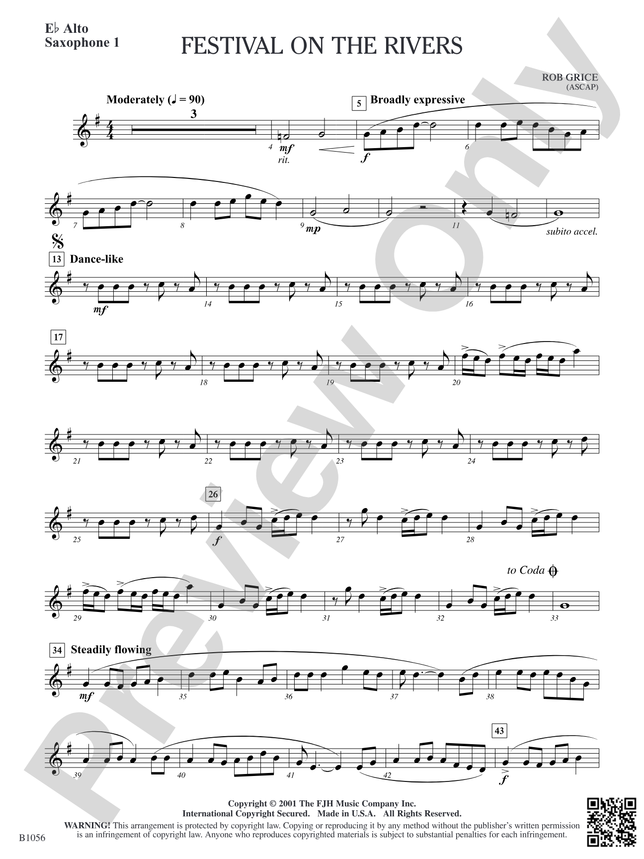 Festival on the Rivers: E-flat Alto Saxophone 1