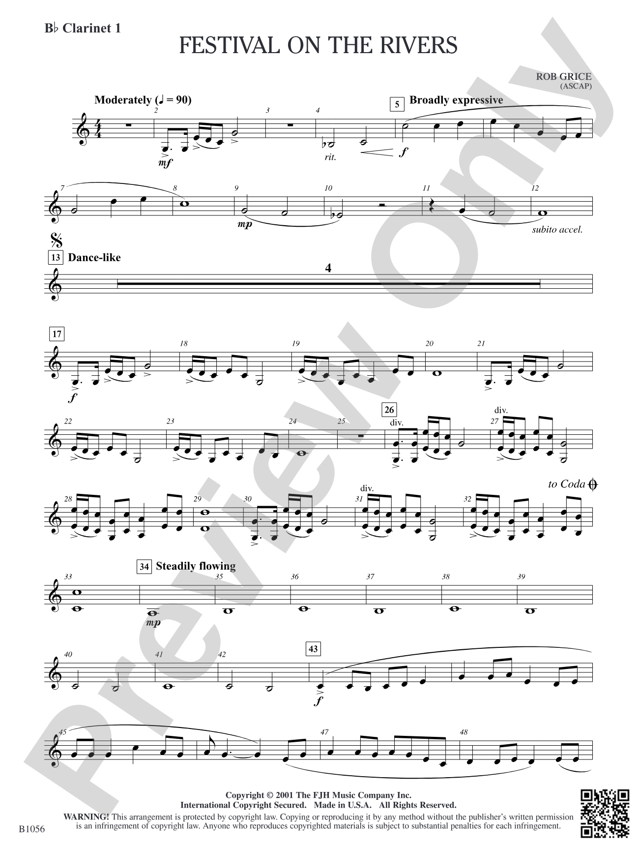 Festival on the Rivers: B-flat Clarinet 1