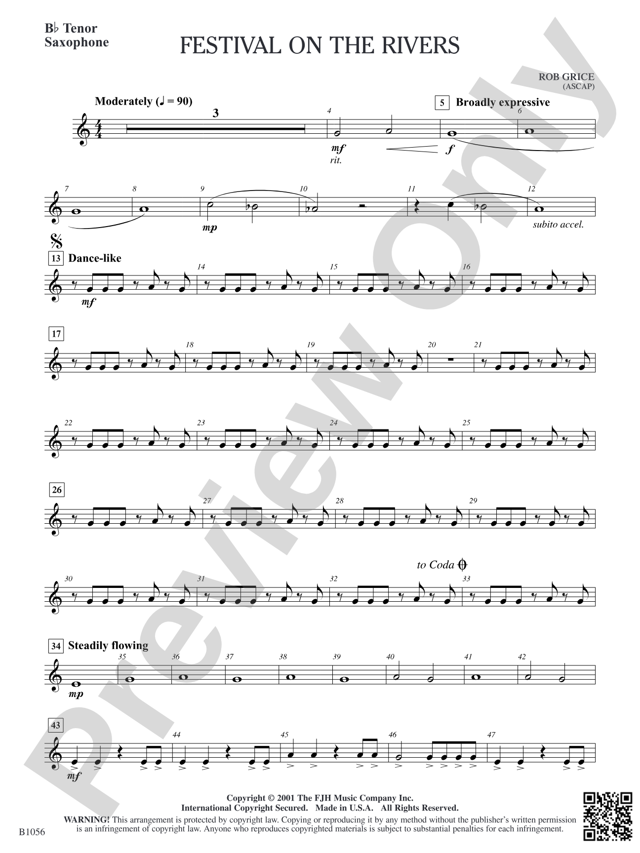 Festival on the Rivers: B-flat Tenor Saxophone