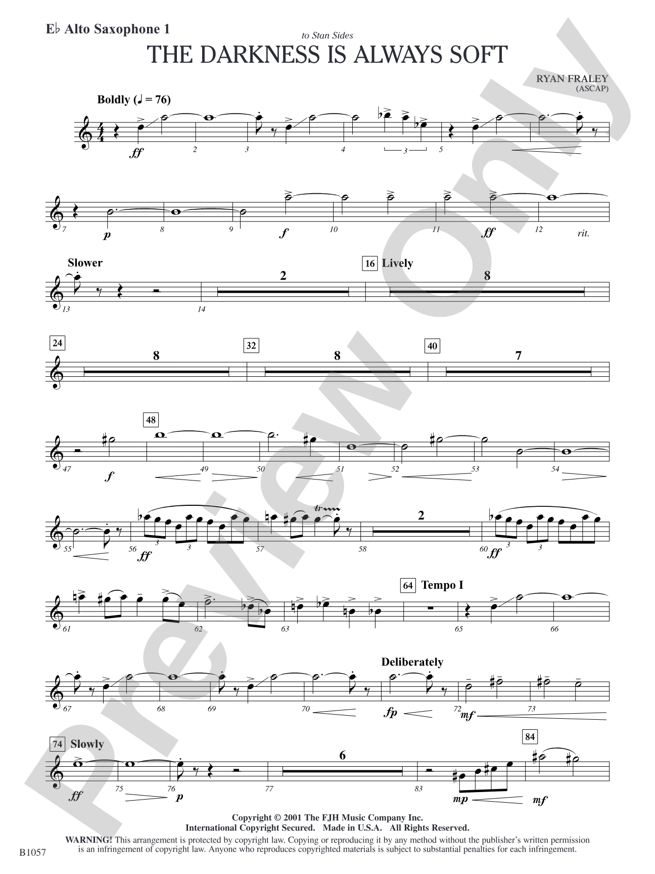 The Darkness is Always Soft: E-flat Alto Saxophone 1