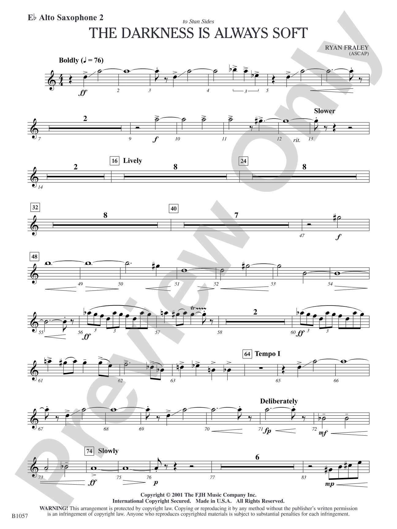 The Darkness is Always Soft: E-flat Alto Saxophone 2