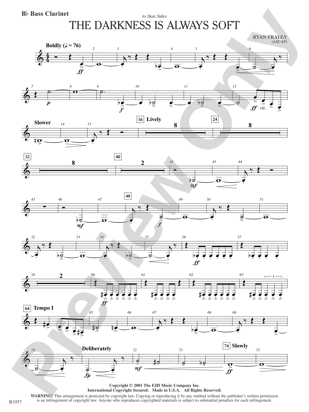 The Darkness is Always Soft: B-flat Bass Clarinet