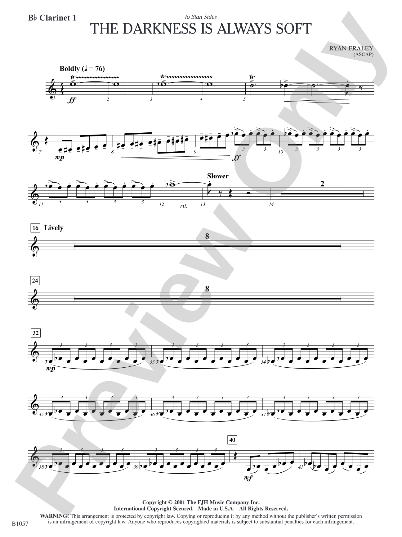 The Darkness is Always Soft: B-flat Clarinet 1
