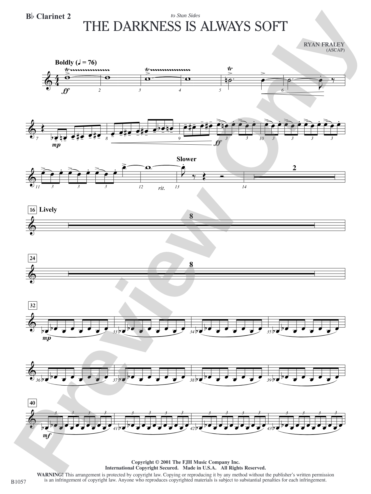 The Darkness is Always Soft: B-flat Clarinet 2