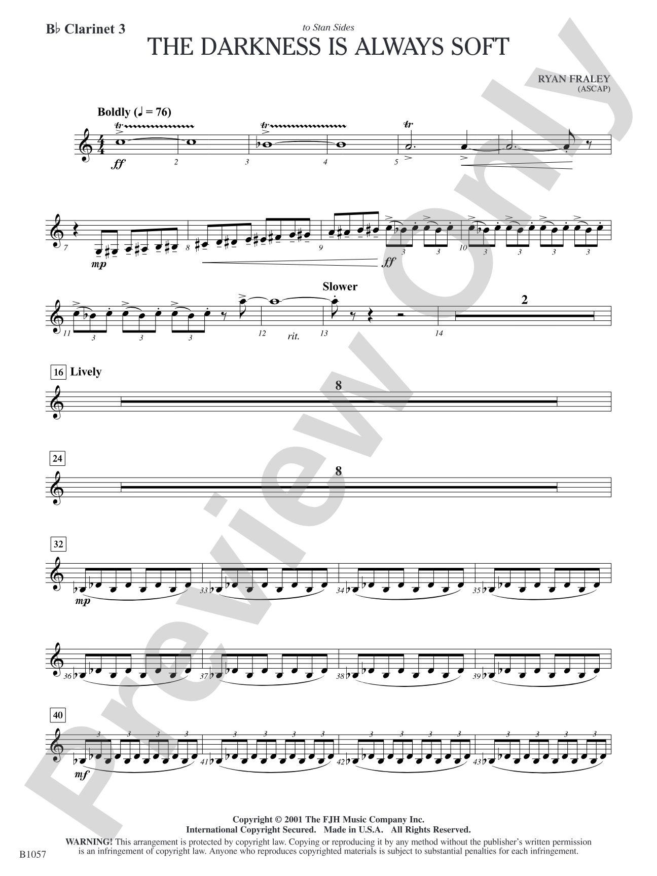 The Darkness is Always Soft: B-flat Clarinet 3