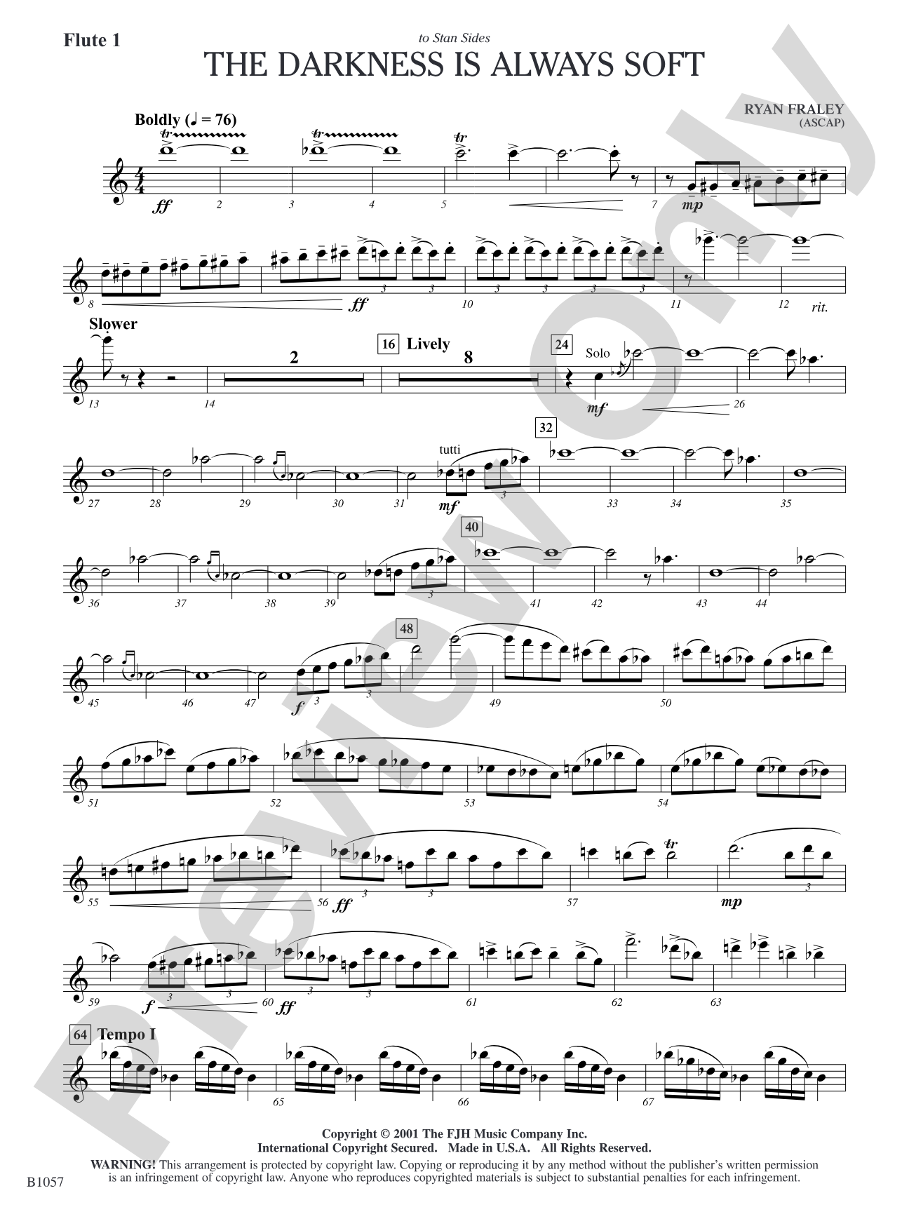 The Darkness is Always Soft: Flute 1