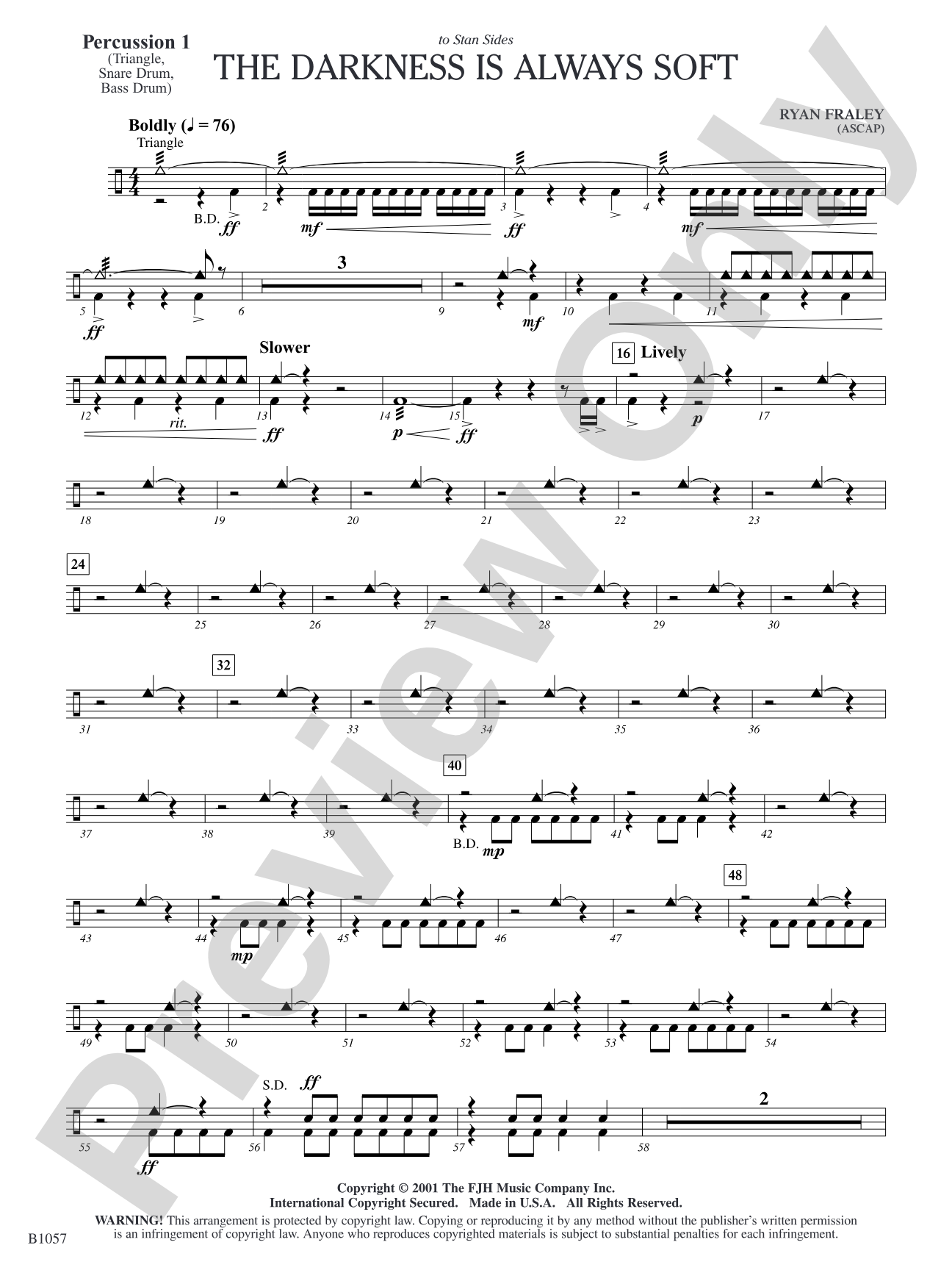 The Darkness is Always Soft: Percussion 1