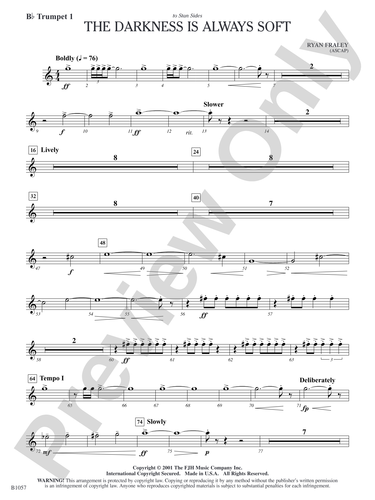 The Darkness is Always Soft: B-flat Trumpet 1