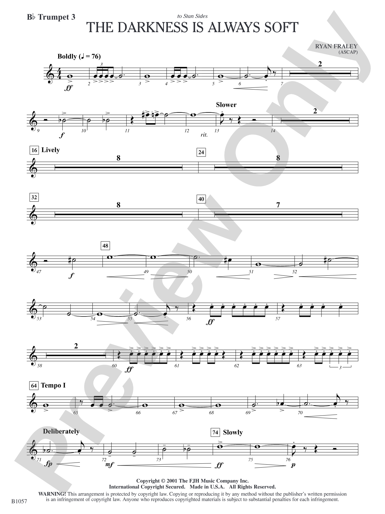 The Darkness is Always Soft: B-flat Trumpet 3