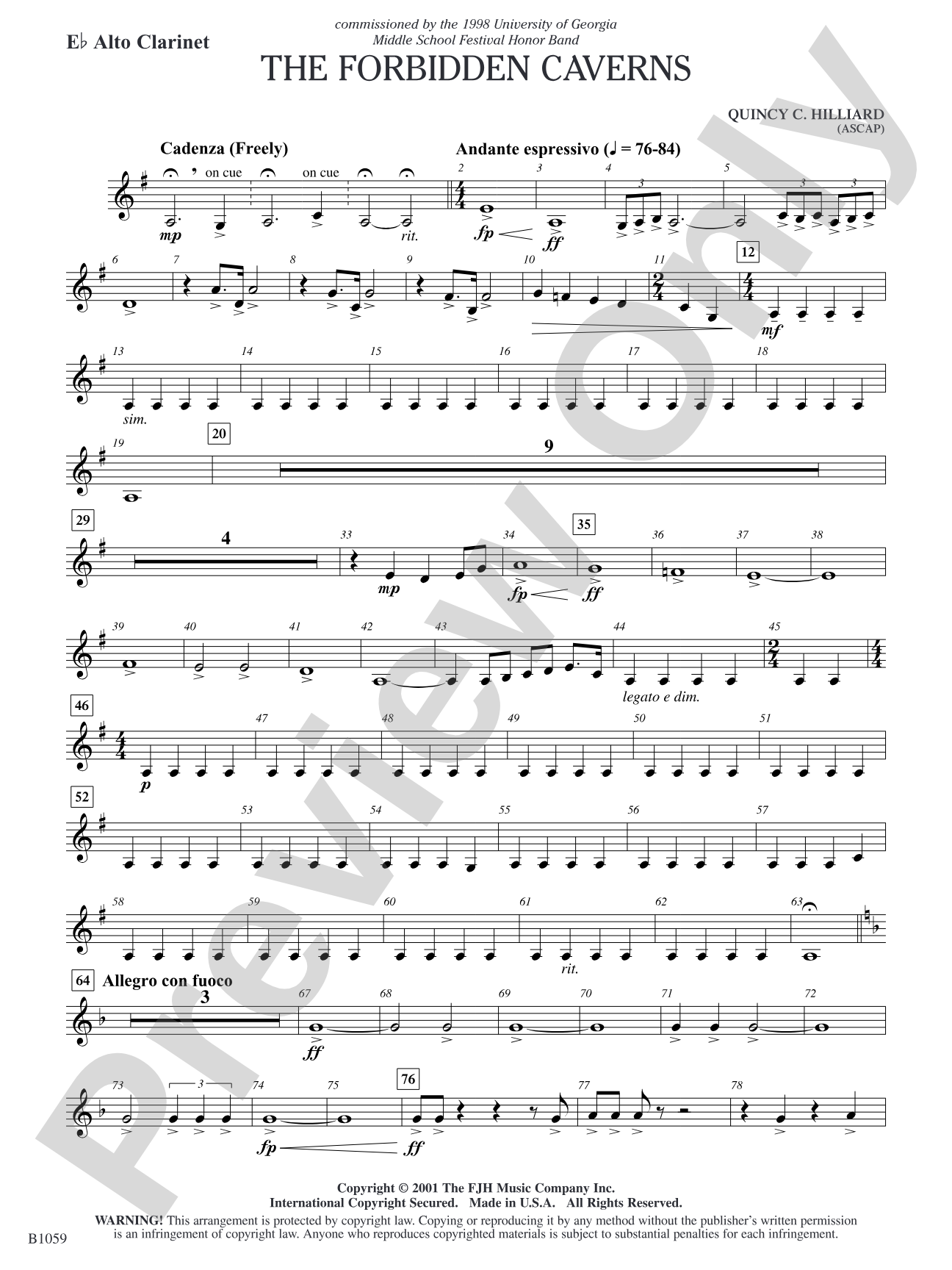 The Forbidden Caverns: E-flat Alto Clarinet