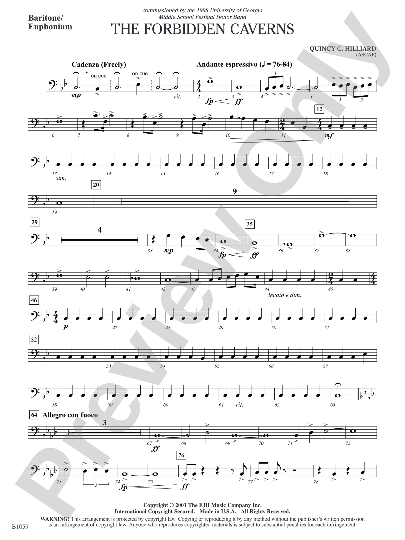 The Forbidden Caverns: Baritone/Euphonium