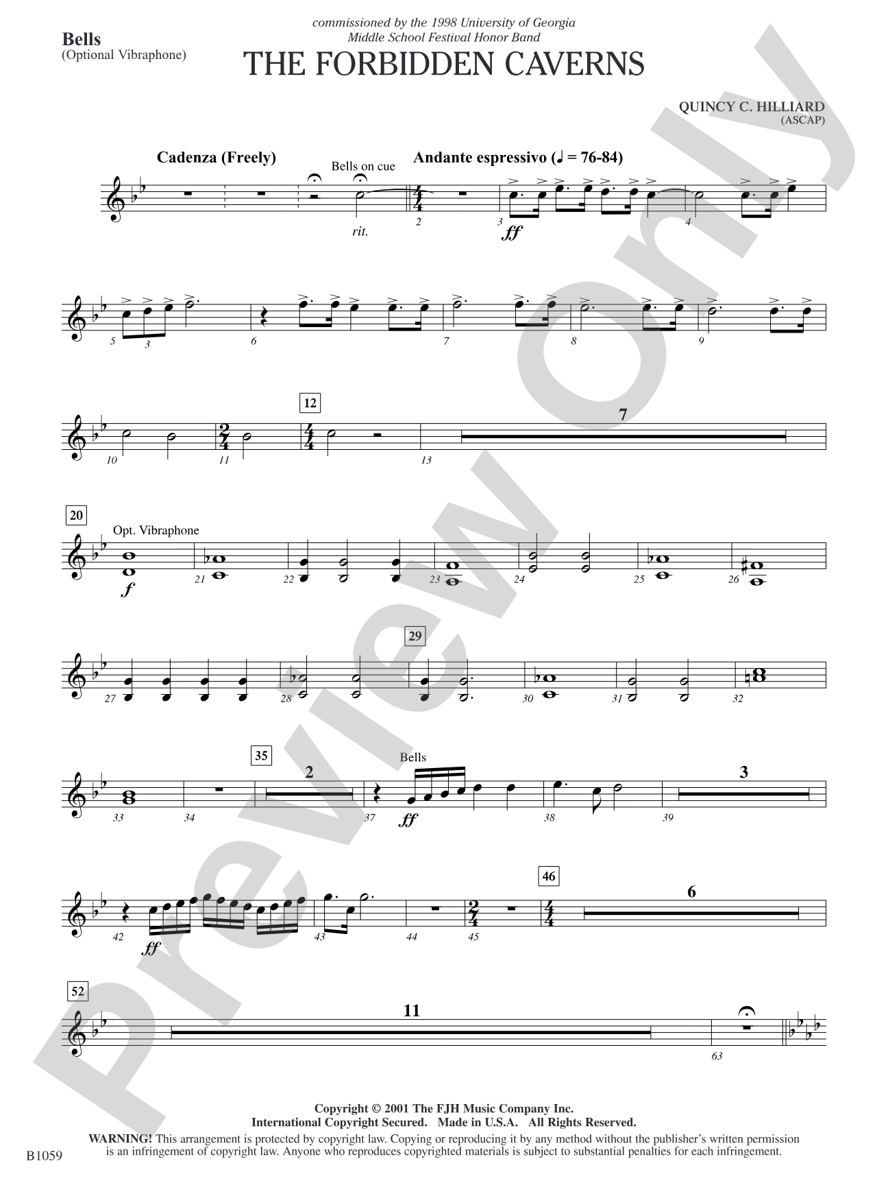 The Forbidden Caverns: Bells / Optional Vibraphone