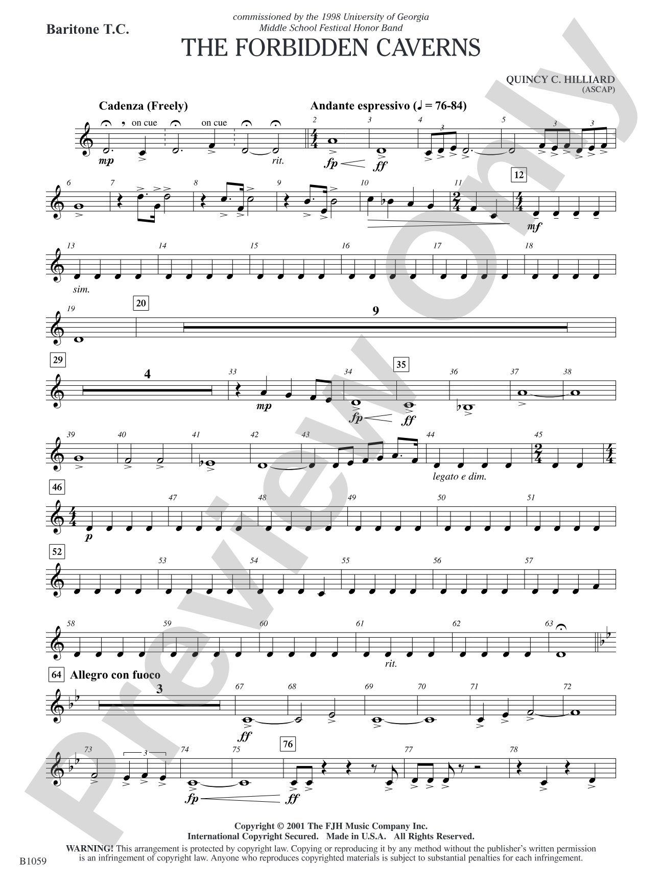 The Forbidden Caverns: Baritone T.C.