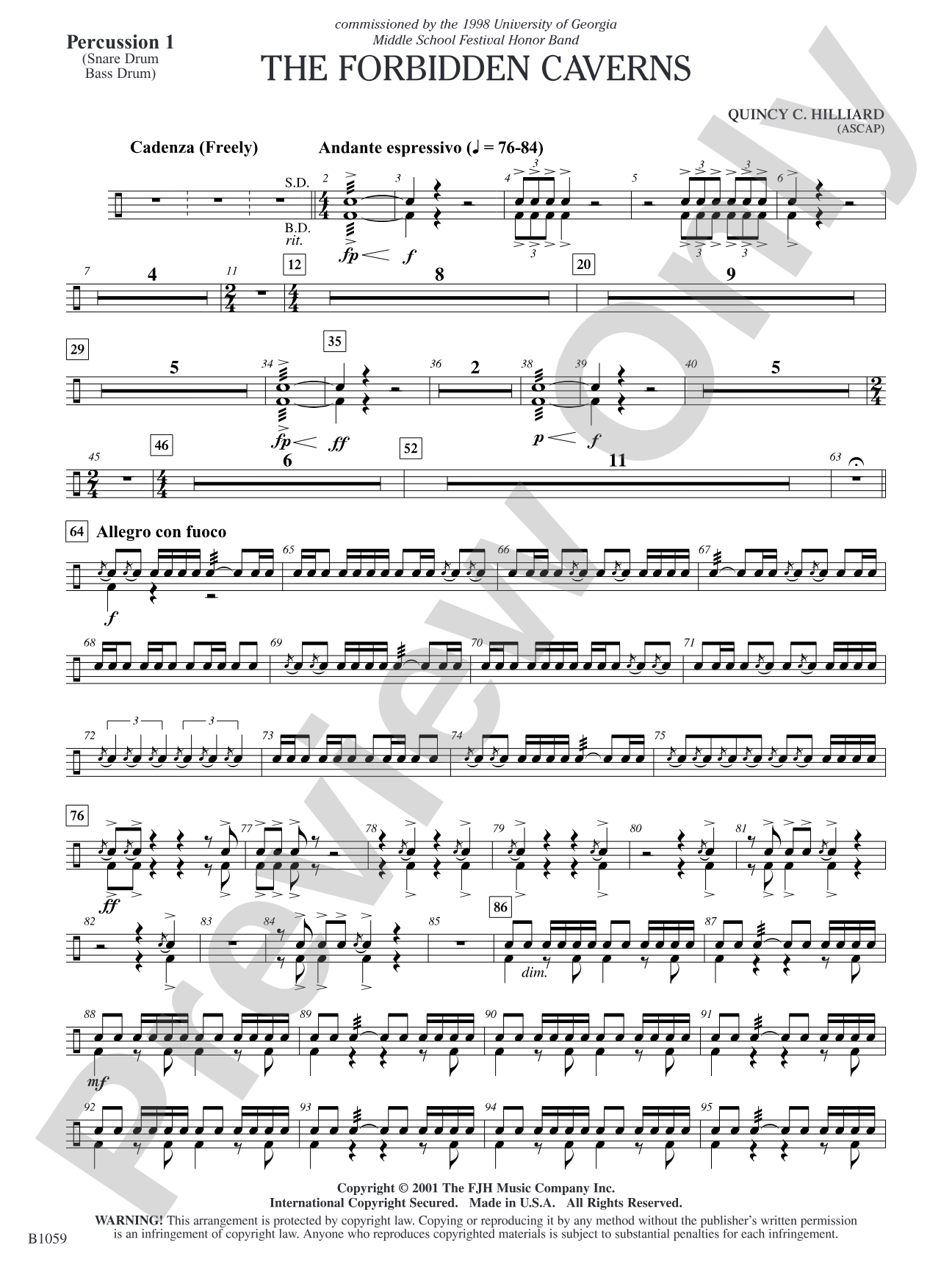 The Forbidden Caverns: Percussion 1