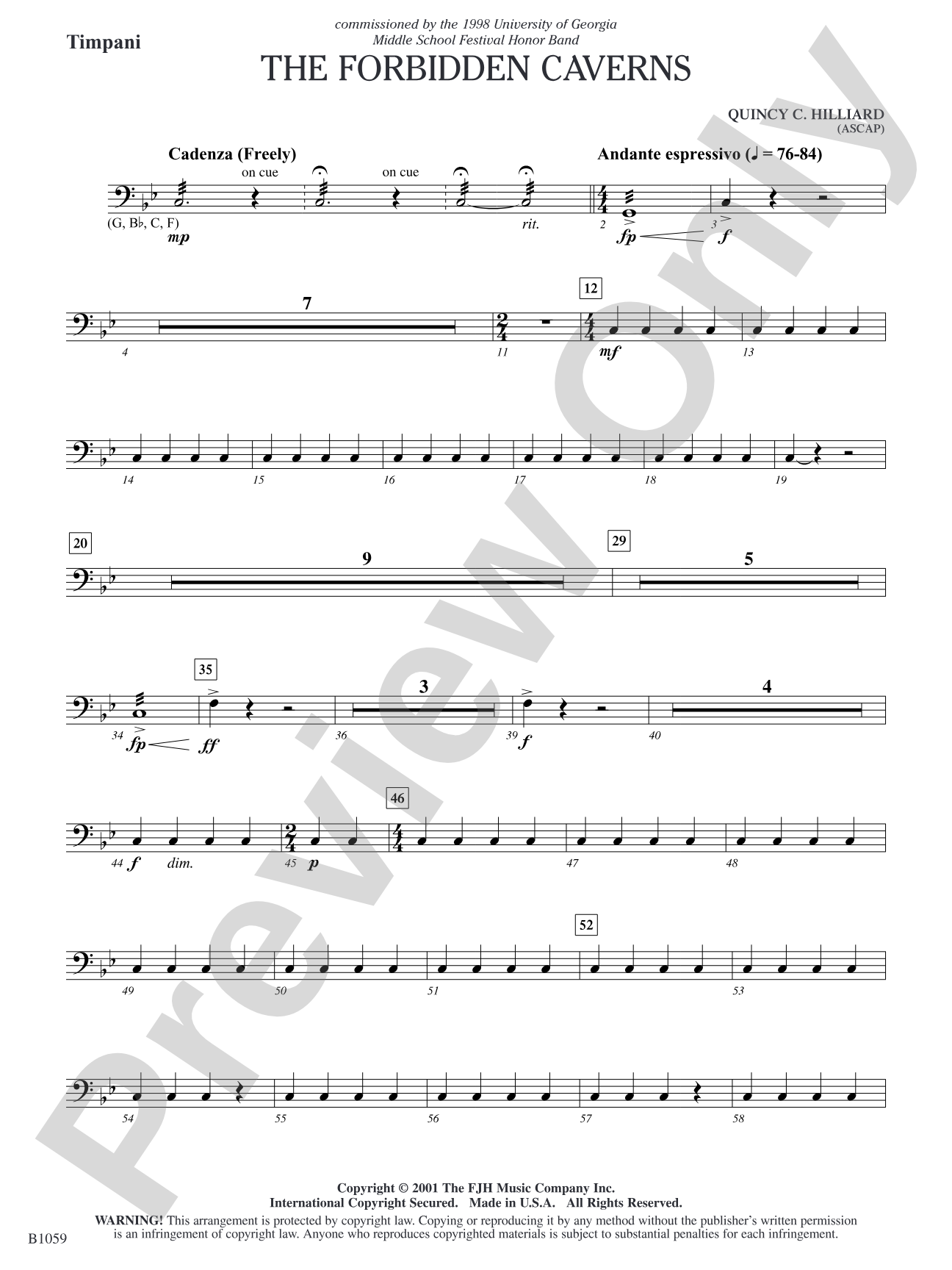 The Forbidden Caverns: Timpani