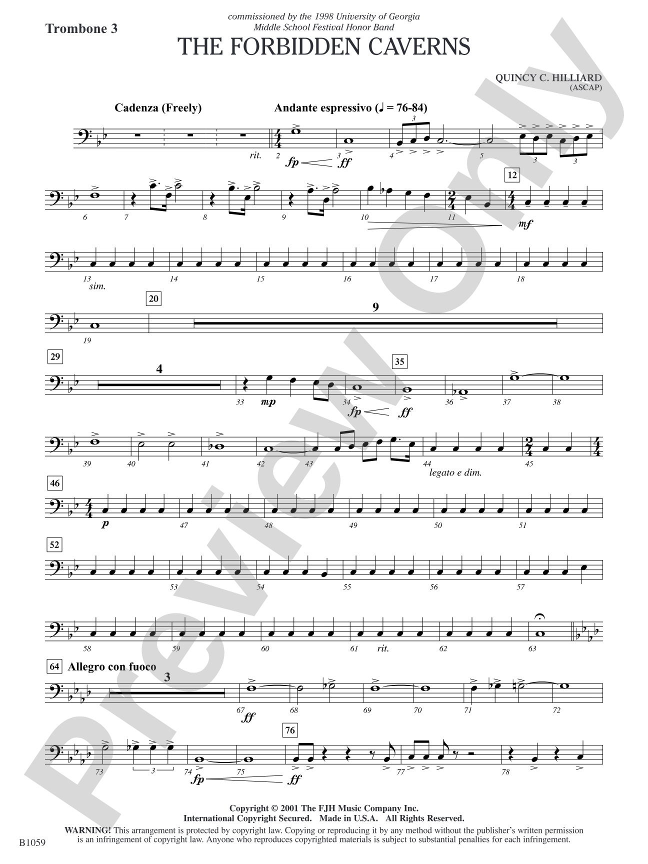 The Forbidden Caverns: Trombone 3