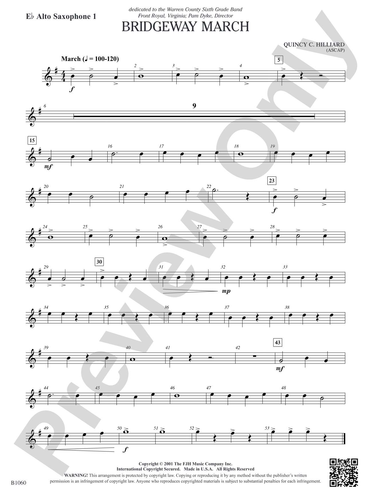Bridgeway March: E-flat Alto Saxophone 1