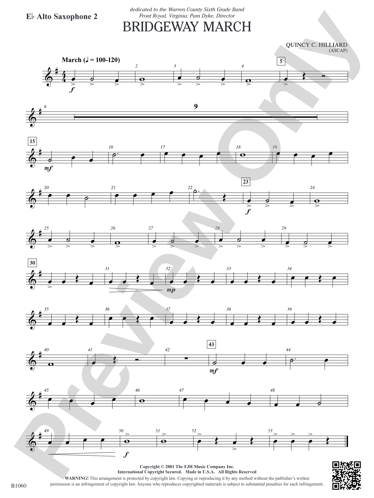 Bridgeway March: E-flat Alto Saxophone 2