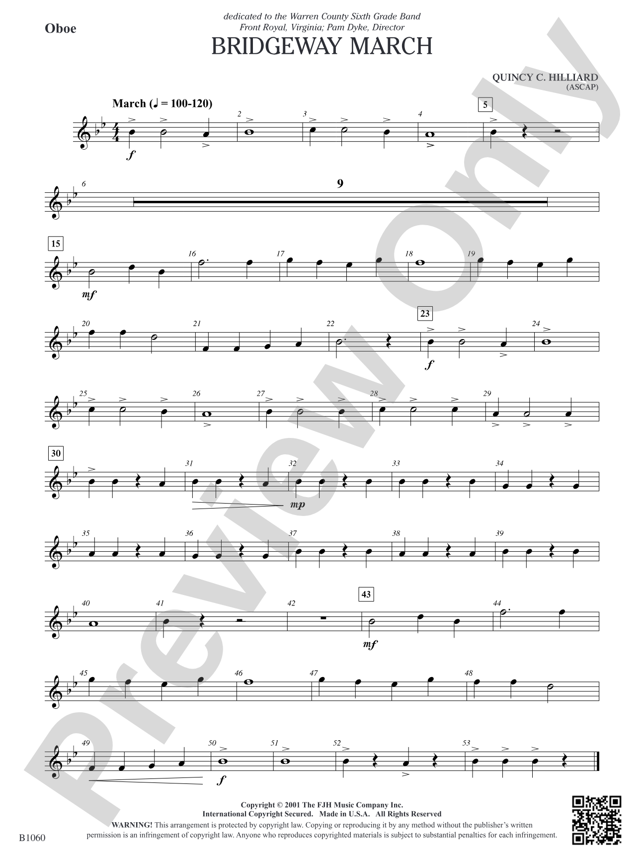 Bridgeway March: Oboe