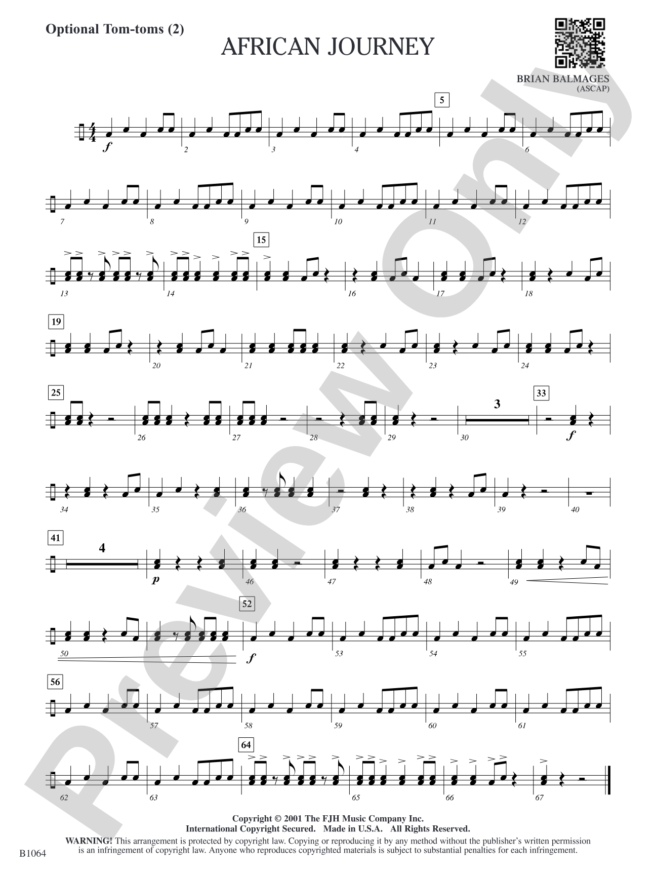 African Journey: Optional Tom-toms